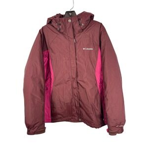Columbia Omni-Shield Hooded Jacket Burgundy Pink Gorpcore Wind Resistant Large